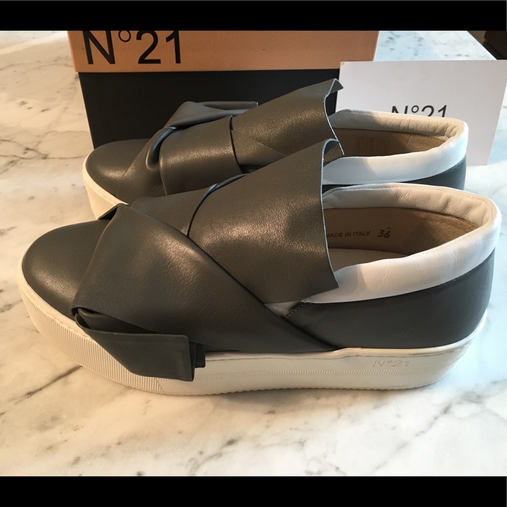 No. 21 Slip on Platform Bow/Knot Sneaker Leather - Picture 6 of 8